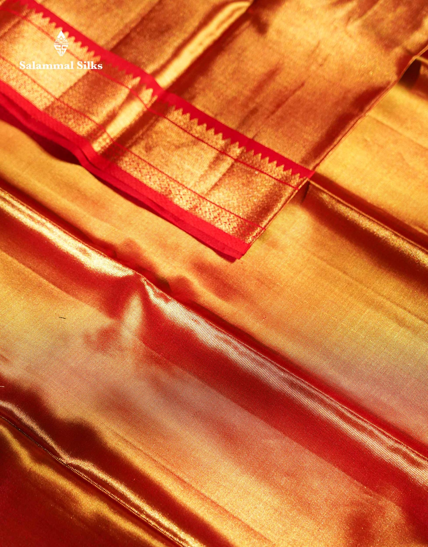 Beautiful Red With Gold Tissue Bridal Pure Kanjivaram Silk Saree With Traditional Evening Morning Border
