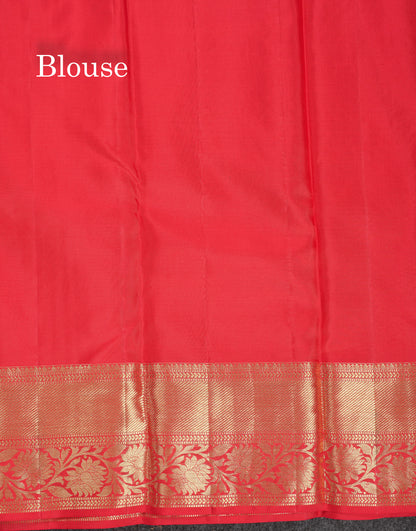 Beautiful Red Bridal Pure Kanjivaram Silk Saree With Traditional Border