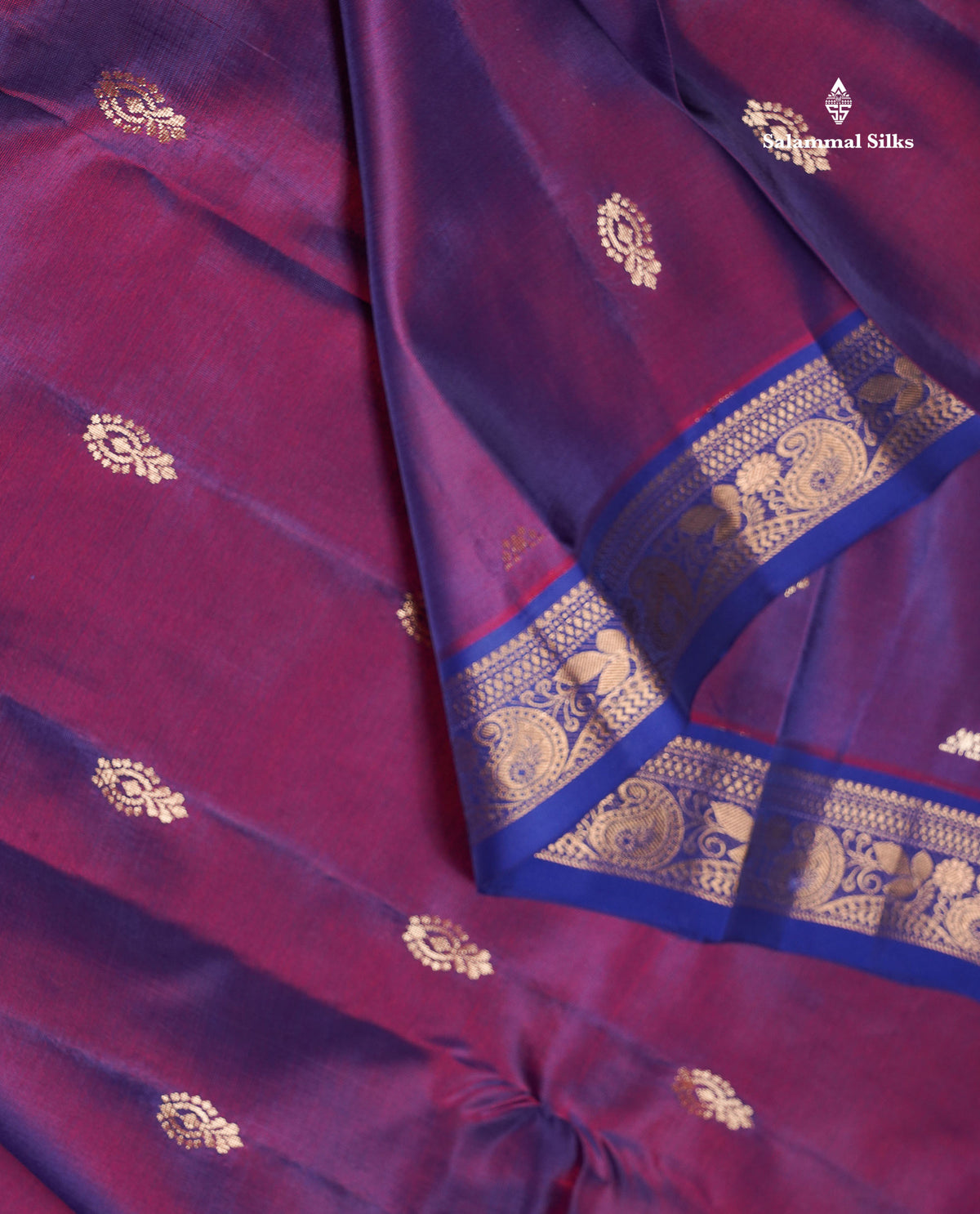 Pure Mix Silk Saree - Dual Tone Green Colour Body With Contrast Violet Small Border