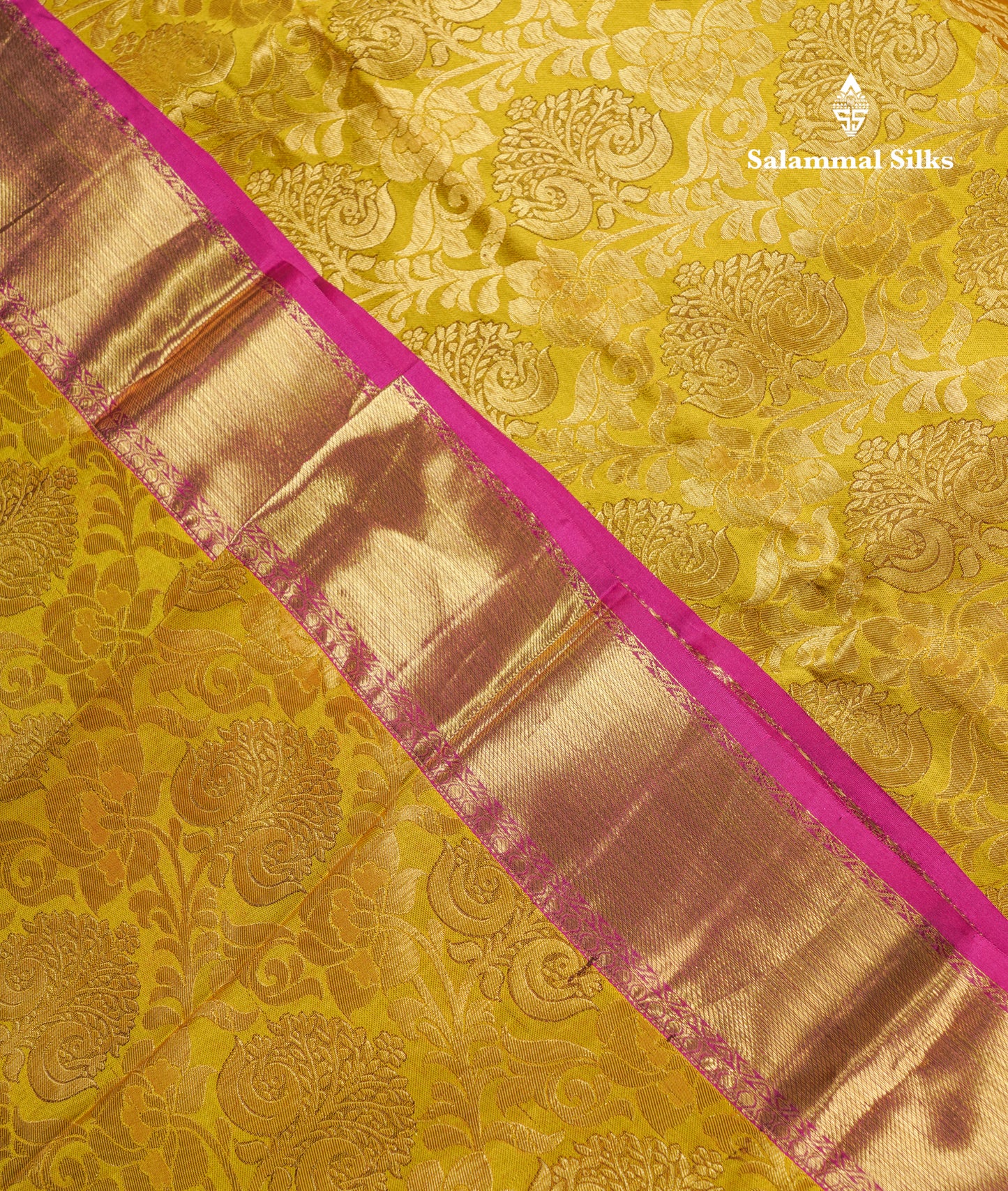 Beautiful Mustard Yellow Puremix Silk Saree With Contrast Pink Traditional Evening Morning Border