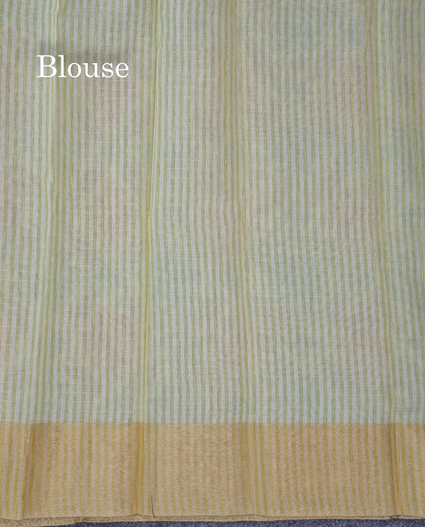 Light Green Tissue Kota Cotton Printed Saree With Gold Tissue Border