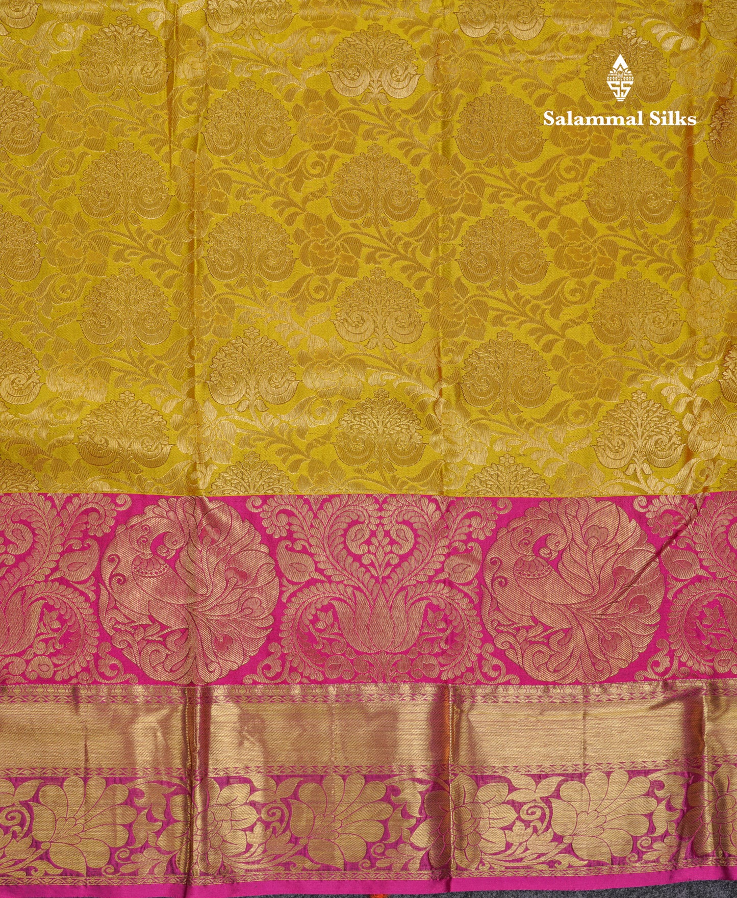 Beautiful Mustard Yellow Puremix Silk Saree With Contrast Pink Traditional Evening Morning Border