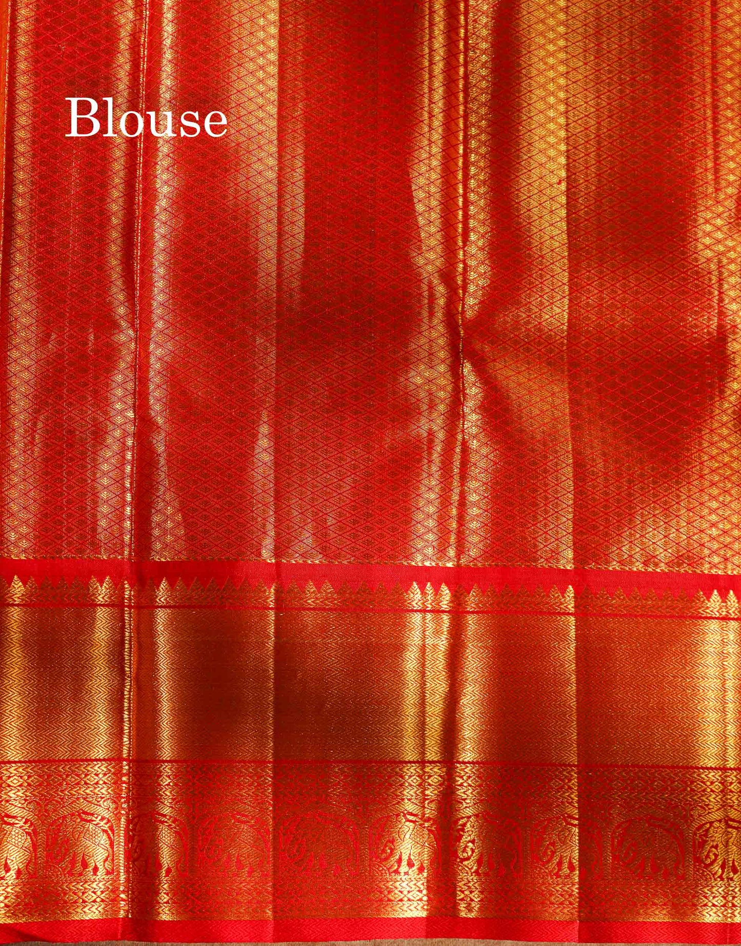 Beautiful Red With Gold Tissue Bridal Pure Kanjivaram Silk Saree With Traditional Evening Morning Border