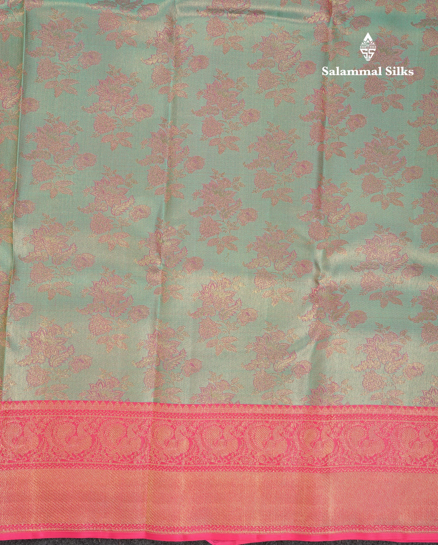 Beautiful Pastel Blue Bridal Pure Kanjivaram Silk Saree With Contrast Light Pink Traditional Border