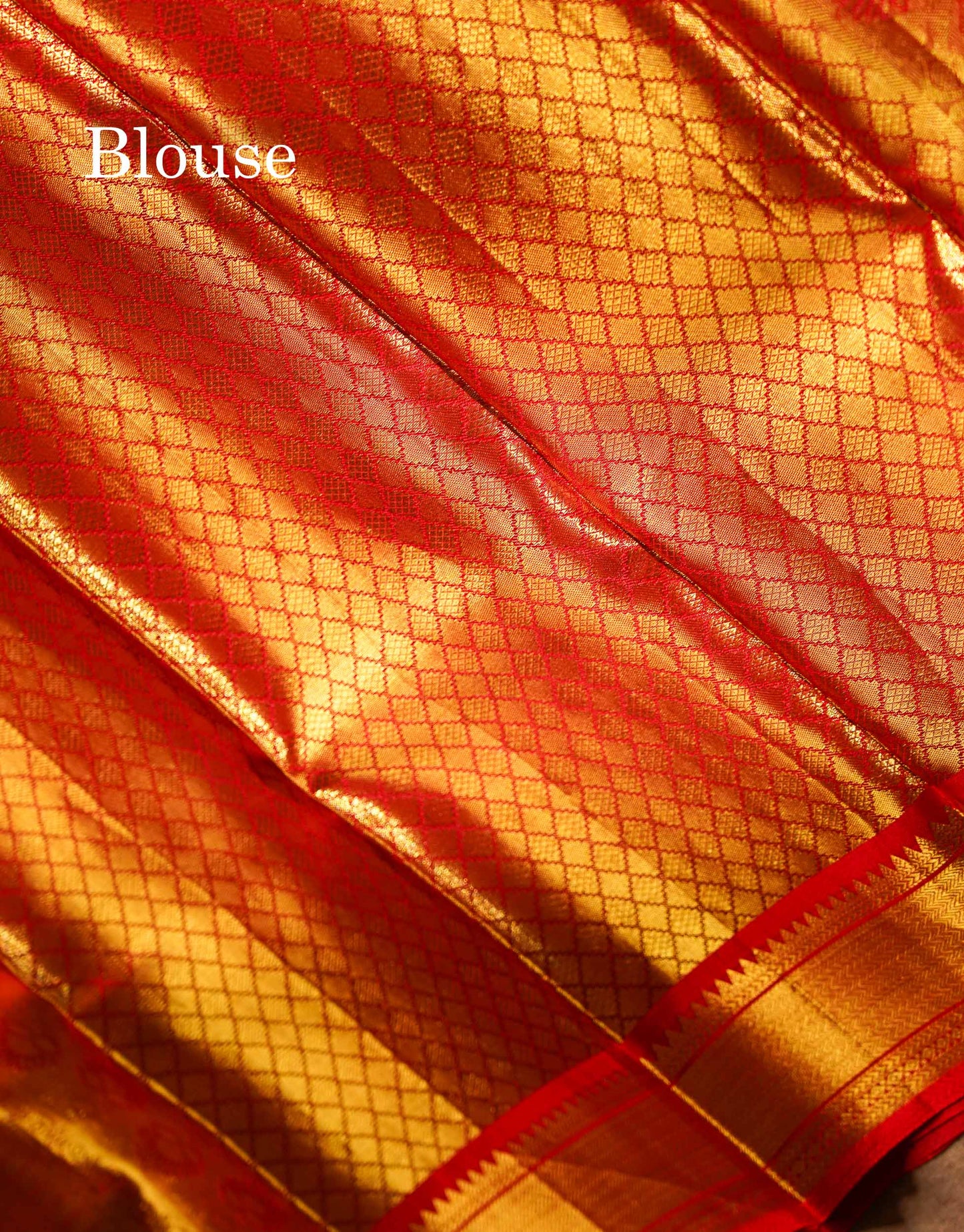 Beautiful Red With Gold Tissue Bridal Pure Kanjivaram Silk Saree With Traditional Evening Morning Border