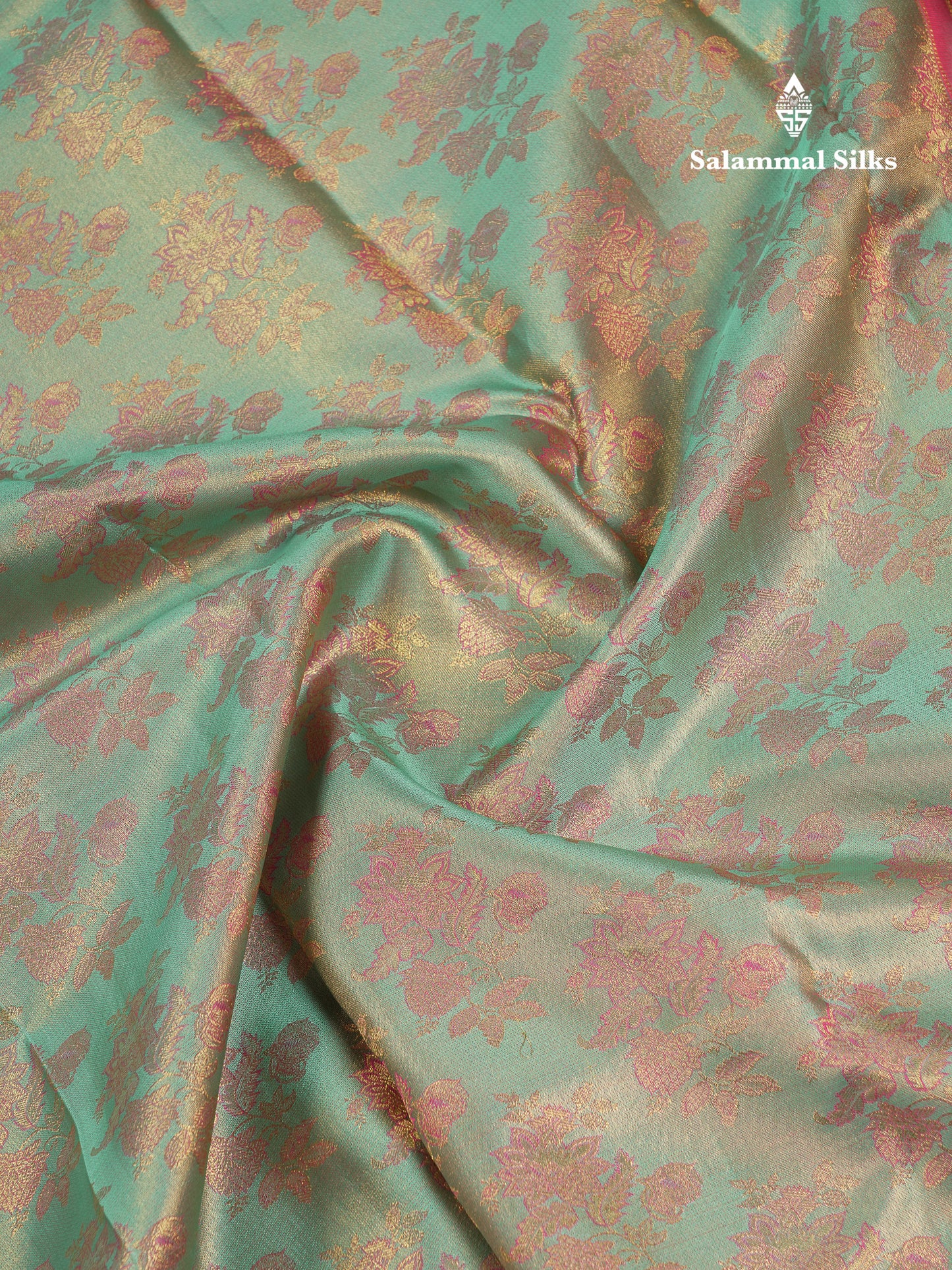 Beautiful Pastel Blue Bridal Pure Kanjivaram Silk Saree With Contrast Light Pink Traditional Border