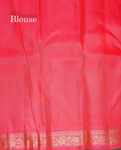 Pure Mix Silk Saree - Royal Blue Colour Body With Contrast Purple Small Border