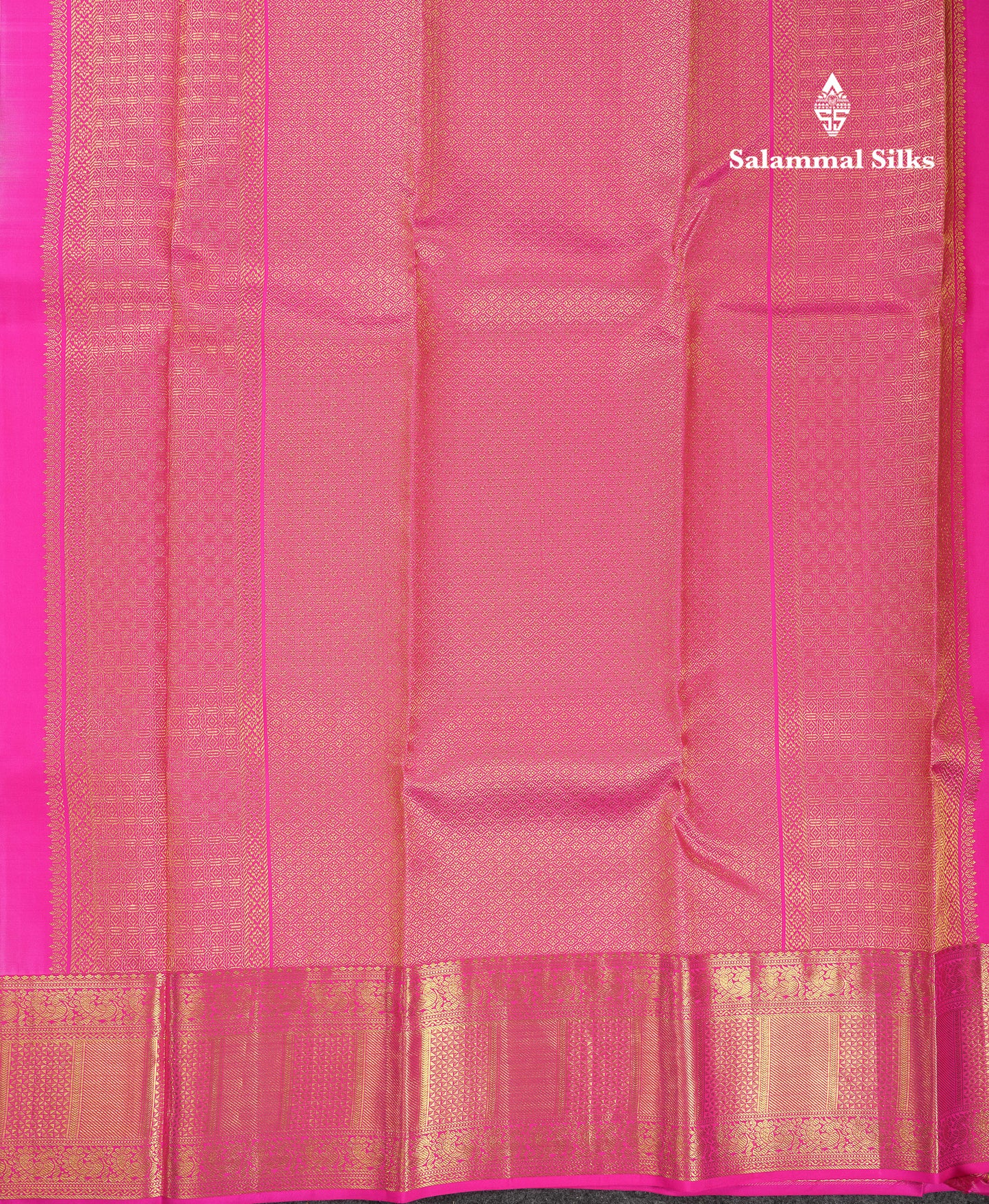 Beautiful Lavender Bridal Pure Kanjivaram Silk Saree With Contrast Pink Traditional Border