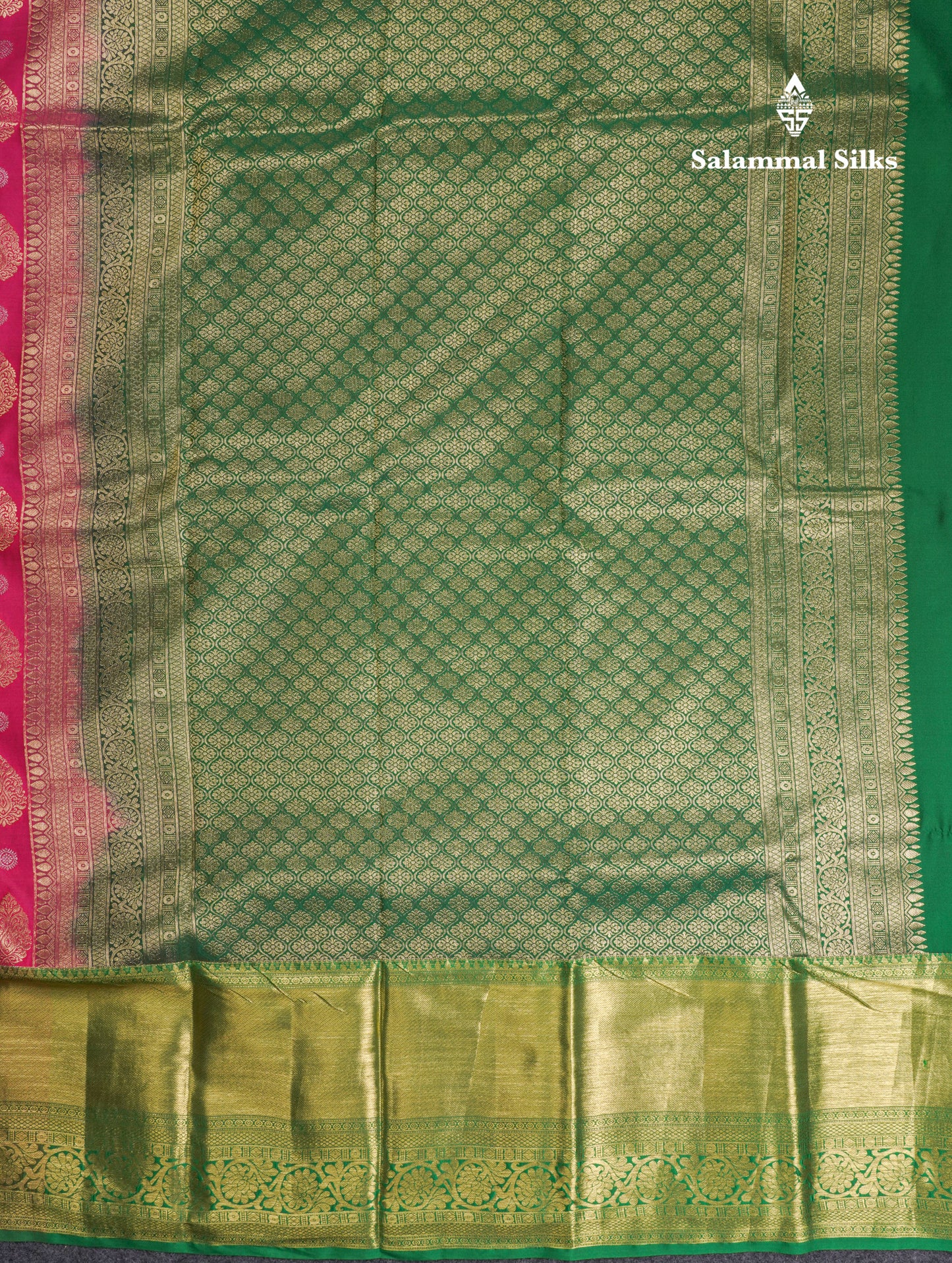 Beautiful Pink Puremix Silk Saree With Contrast Bottle Green Traditional Evening Morning Border