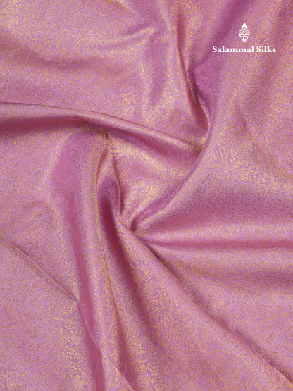 Beautiful Lavender Bridal Pure Kanjivaram Silk Saree With Contrast Pink Traditional Border