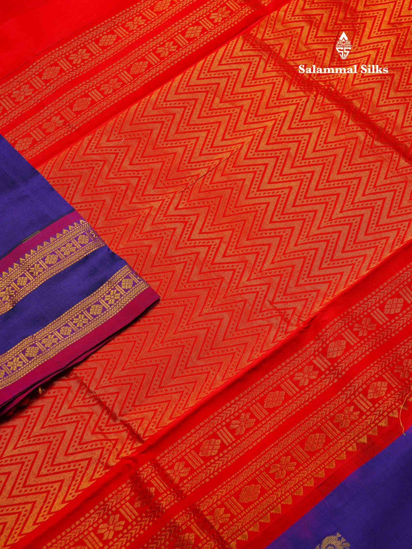Beautiful Dual Tone Blue Semi Silk Cotton Saree With Traditional Gap Border