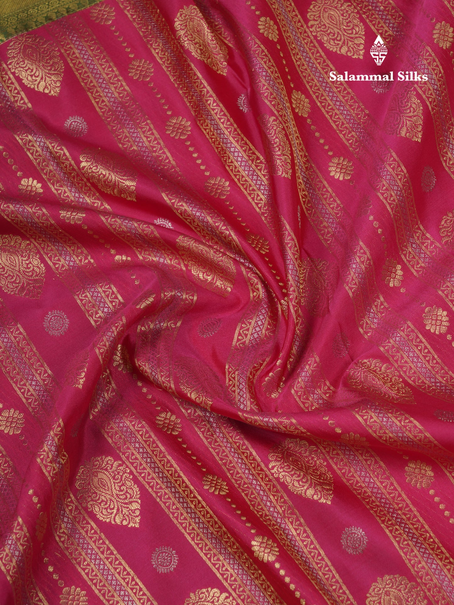Beautiful Pink Puremix Silk Saree With Contrast Bottle Green Traditional Evening Morning Border