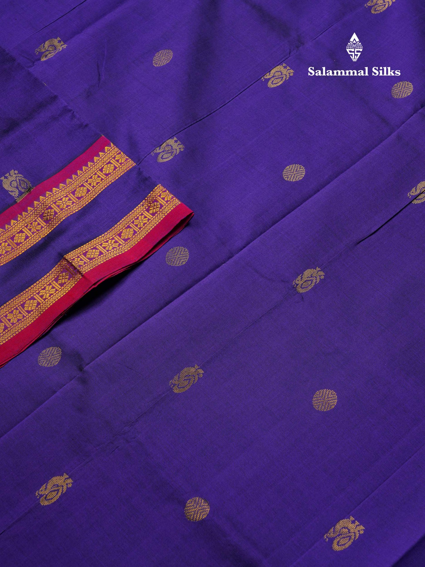 Beautiful Dual Tone Blue Semi Silk Cotton Saree With Traditional Gap Border