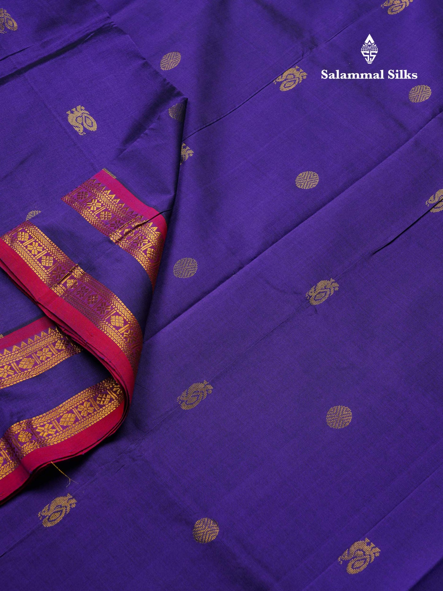 Beautiful Dual Tone Blue Semi Silk Cotton Saree With Traditional Gap Border