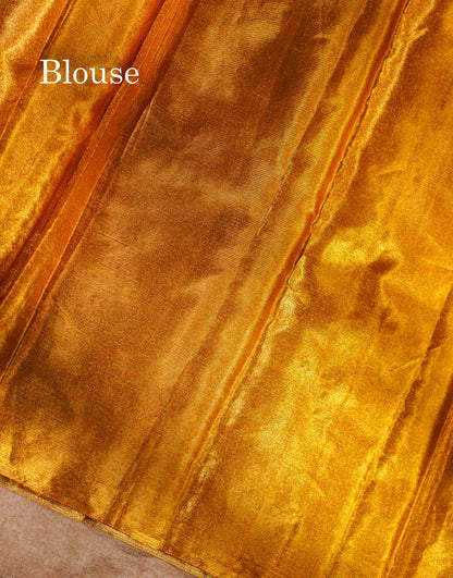 Beautiful Gold Tissue Bridal Pure Kanjivaram Silk Saree With Traditional Border