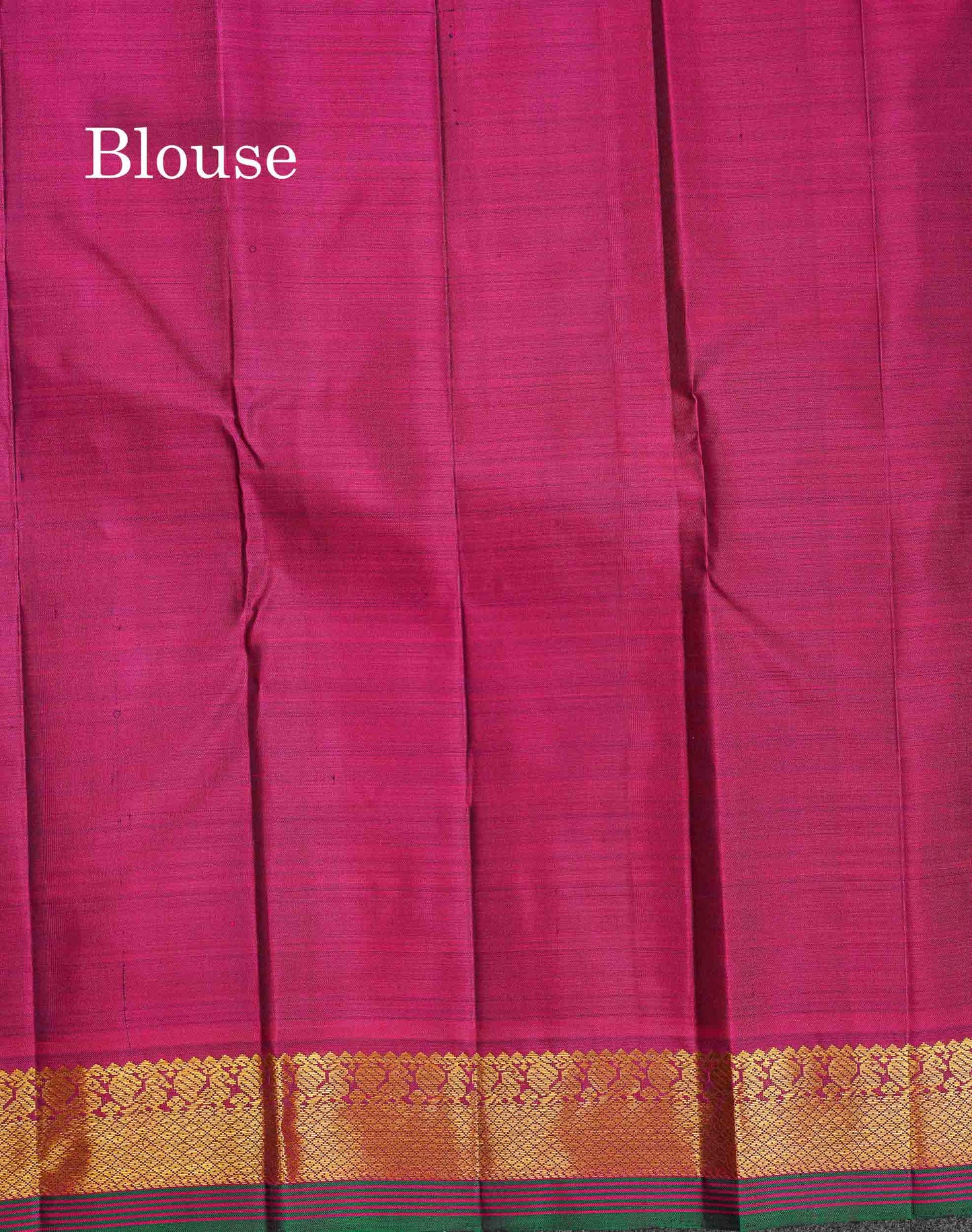 Pure Kanjivaram Silk Saree - Dark Purple Colour Body Zari Butta With Contrast Pink Small Border