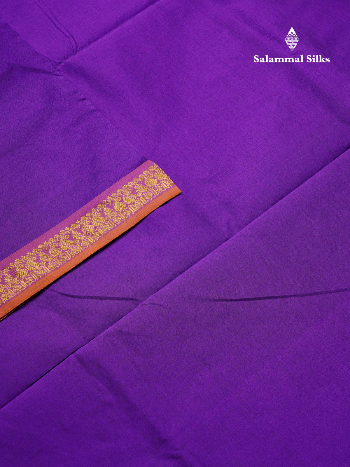 Beautiful Purple Plain Semi Silk Cotton Saree With Contrast Mustard Yellow Blouse