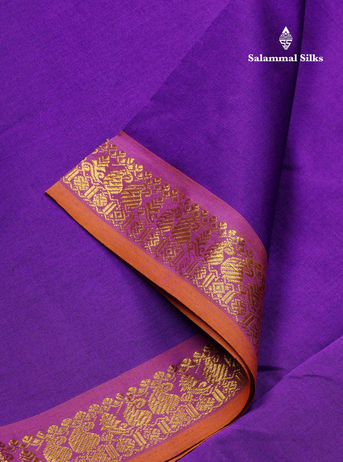 Beautiful Purple Plain Semi Silk Cotton Saree With Contrast Mustard Yellow Blouse