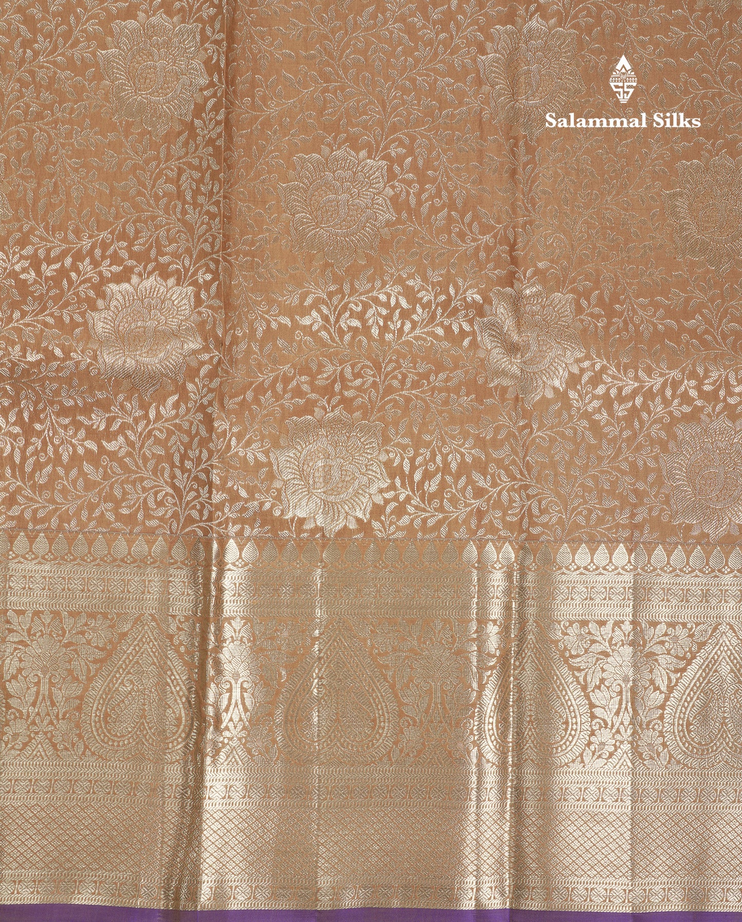 Beautiful Dark Sandal Bridal Pure Kanjivaram Silk Saree With Traditional Evening Morning Border