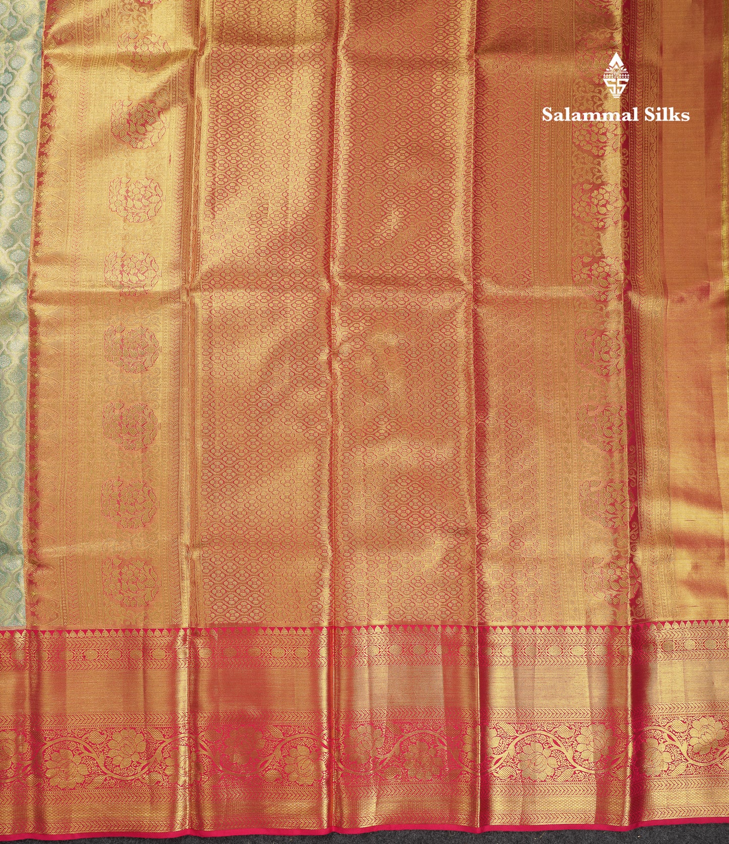 Beautiful Light Rexona Tissue Bridal Pure Kanjivaram Silk Saree With Contrast Pink Traditional Evening Morning Border