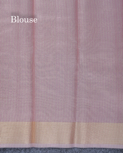 Light Grey Embroidery Work Silk Kota Fancy Saree With Gold Zari Border