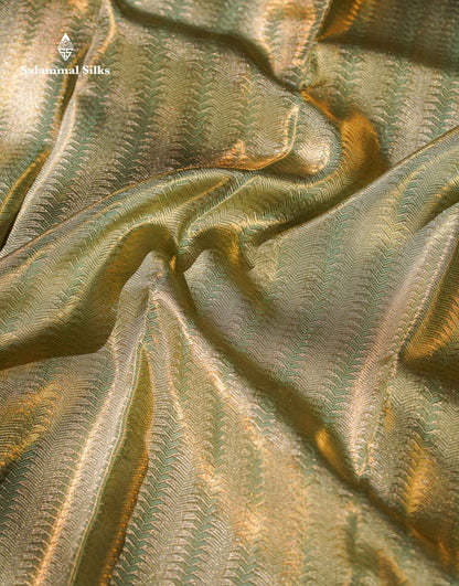 Beautiful Light Rexona Tissue Bridal Pure Kanjivaram Silk Saree With Contrast Onion Pink Traditional Evening Morning Border