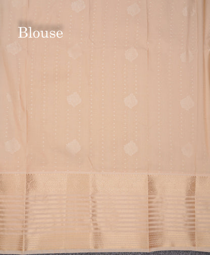 Beautiful Orange Semi Silk Saree With Contrast Cream Sandal Traditional Evening Morning Border