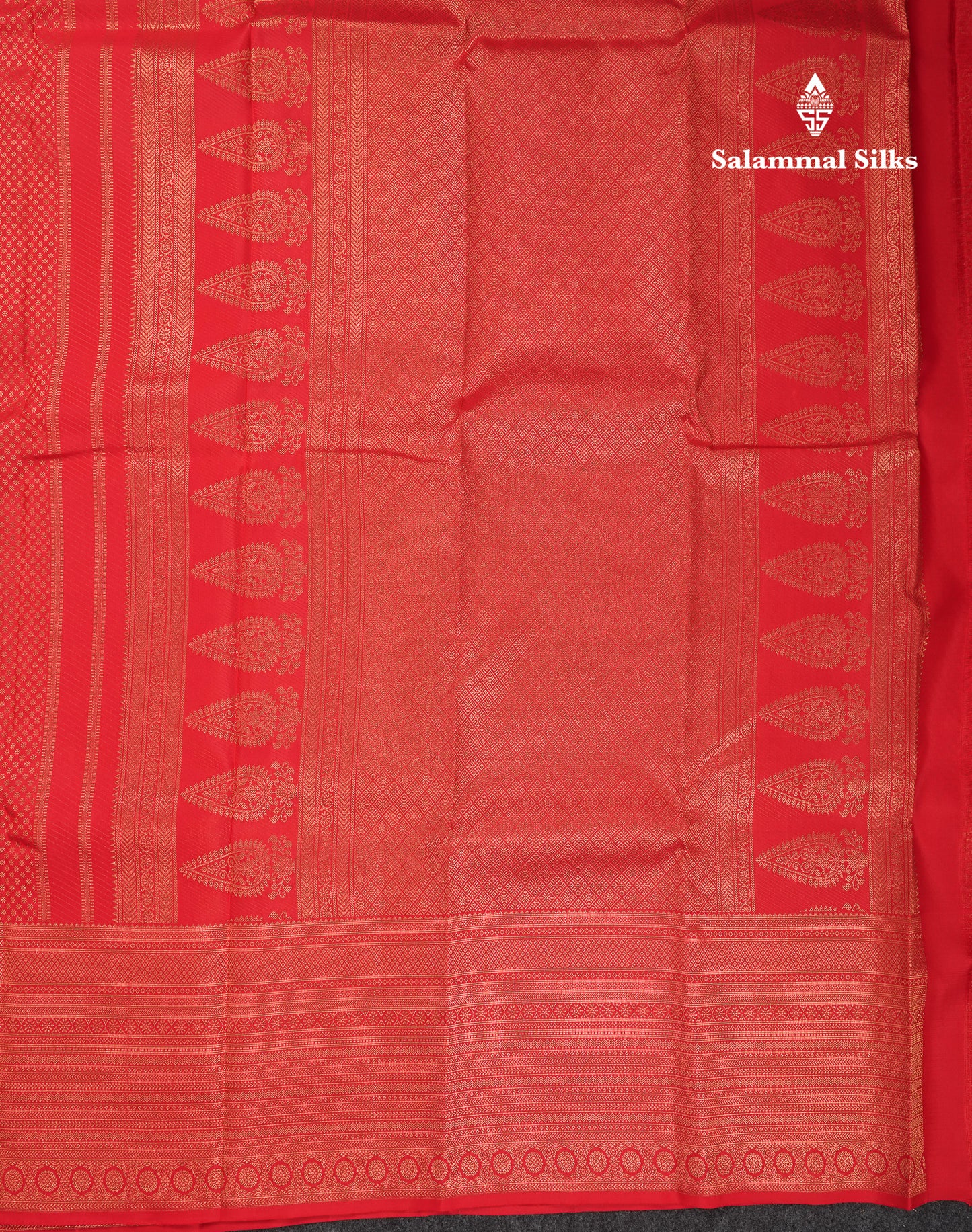 Beautiful Chilly Red Bridal Pure Kanjivaram Silk Saree With Traditional Border