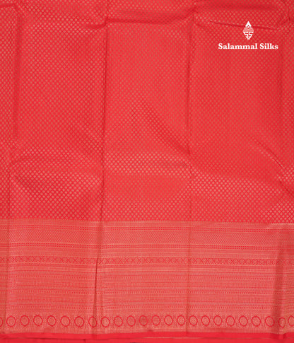 Beautiful Chilly Red Bridal Pure Kanjivaram Silk Saree With Traditional Border