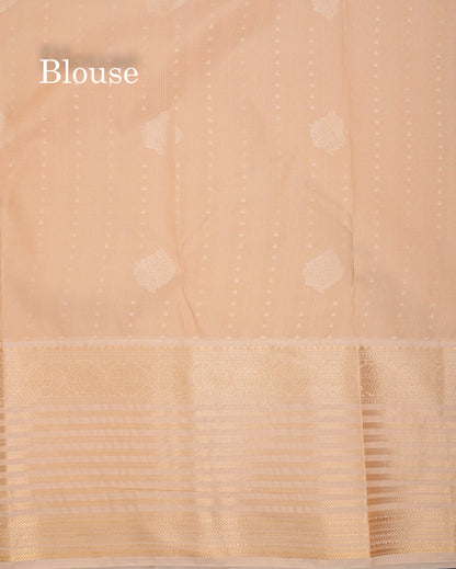 Beautiful Orange Semi Silk Saree With Contrast Cream Sandal Traditional Evening Morning Border