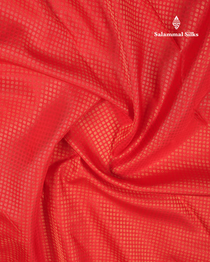 Beautiful Chilly Red Bridal Pure Kanjivaram Silk Saree With Traditional Border