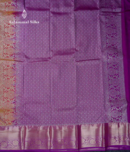 Beautiful Mustard Yellow Bridal Semi Silk Saree With Contrast Vadamalli Traditional Border