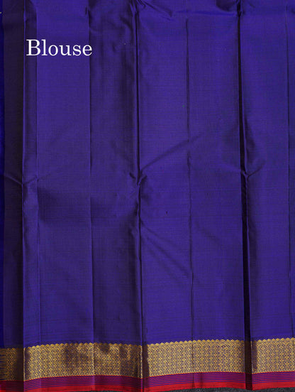 Pure Kanjivaram Silk Saree - Olive Green Colour Body Small Butta With Traditional Small Border