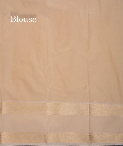 Beautiful Yellow Vaira Oosi With Butta Semi Silk Saree With Contrast Cream Sandal Traditional Rettapet Border