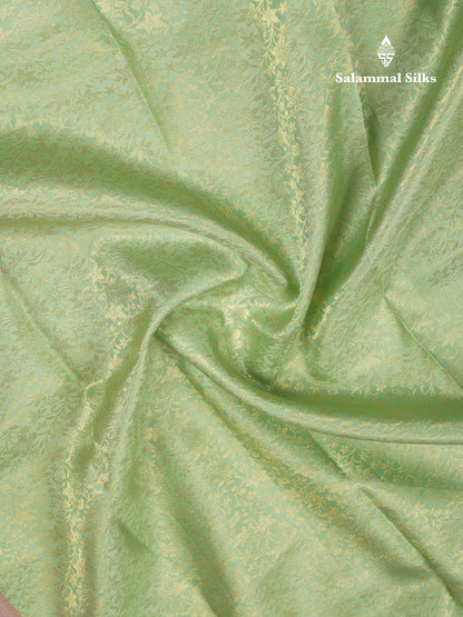 Beautiful Elaichi Green Bridal Pure Kanjivaram Silk Saree With Contrast Pink Traditional Pallaku Evening Morning Border