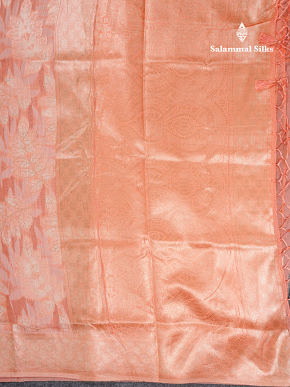 Beautiful Light Green Cotton Mix Saree With Fancy Border