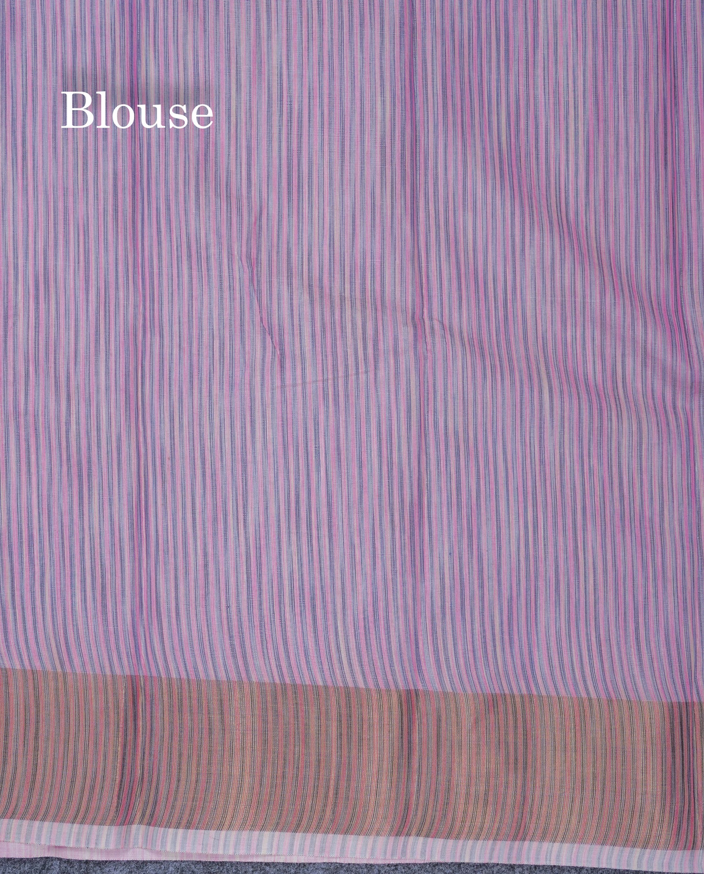 Onion Pink Embroidery Work Mixed Cotton Saree With Gold Zari Border