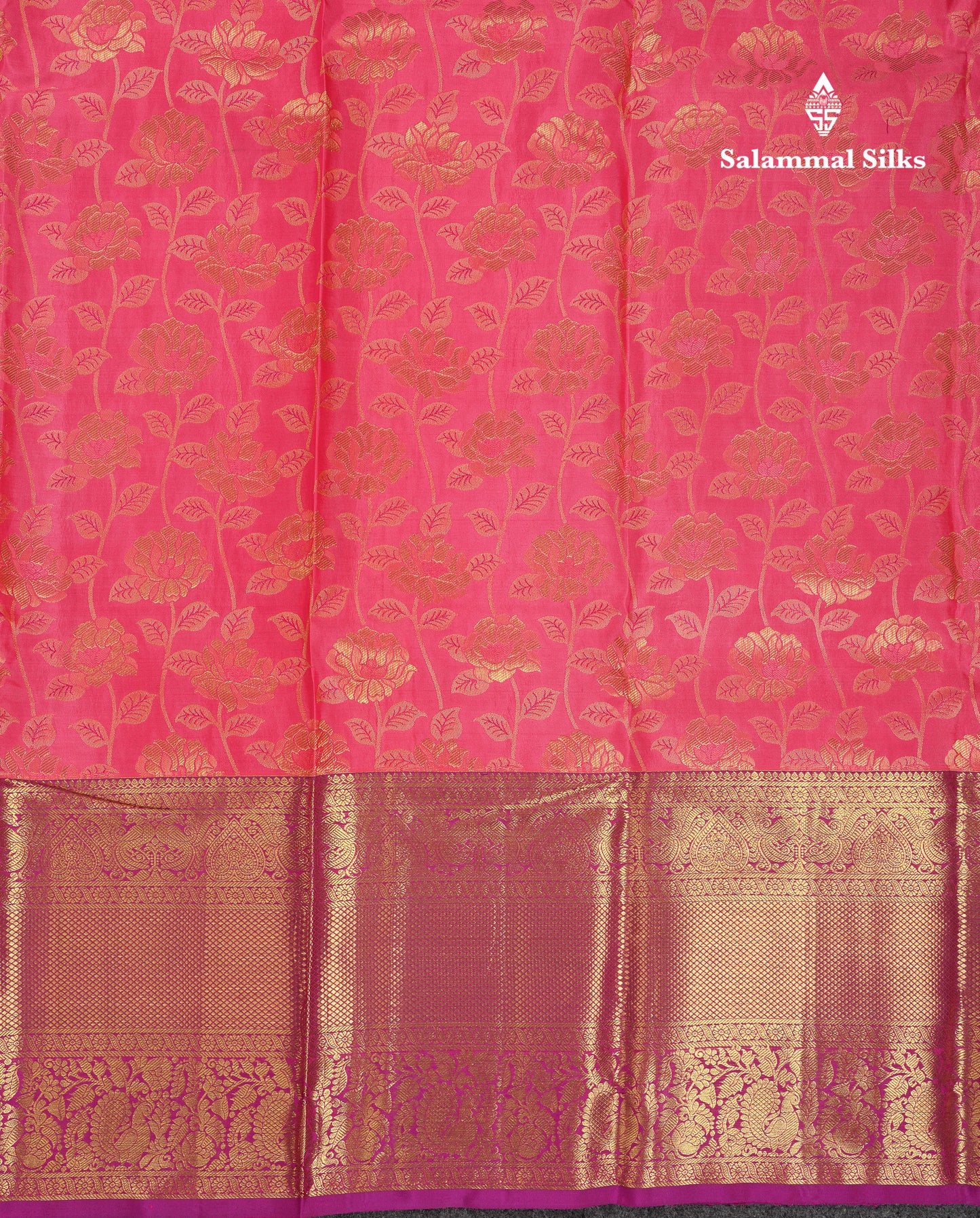 Beautiful Light Pink Bridal Pure Kanjivaram Silk Saree With Contrast Vadamalli Traditional Evening Morning Border