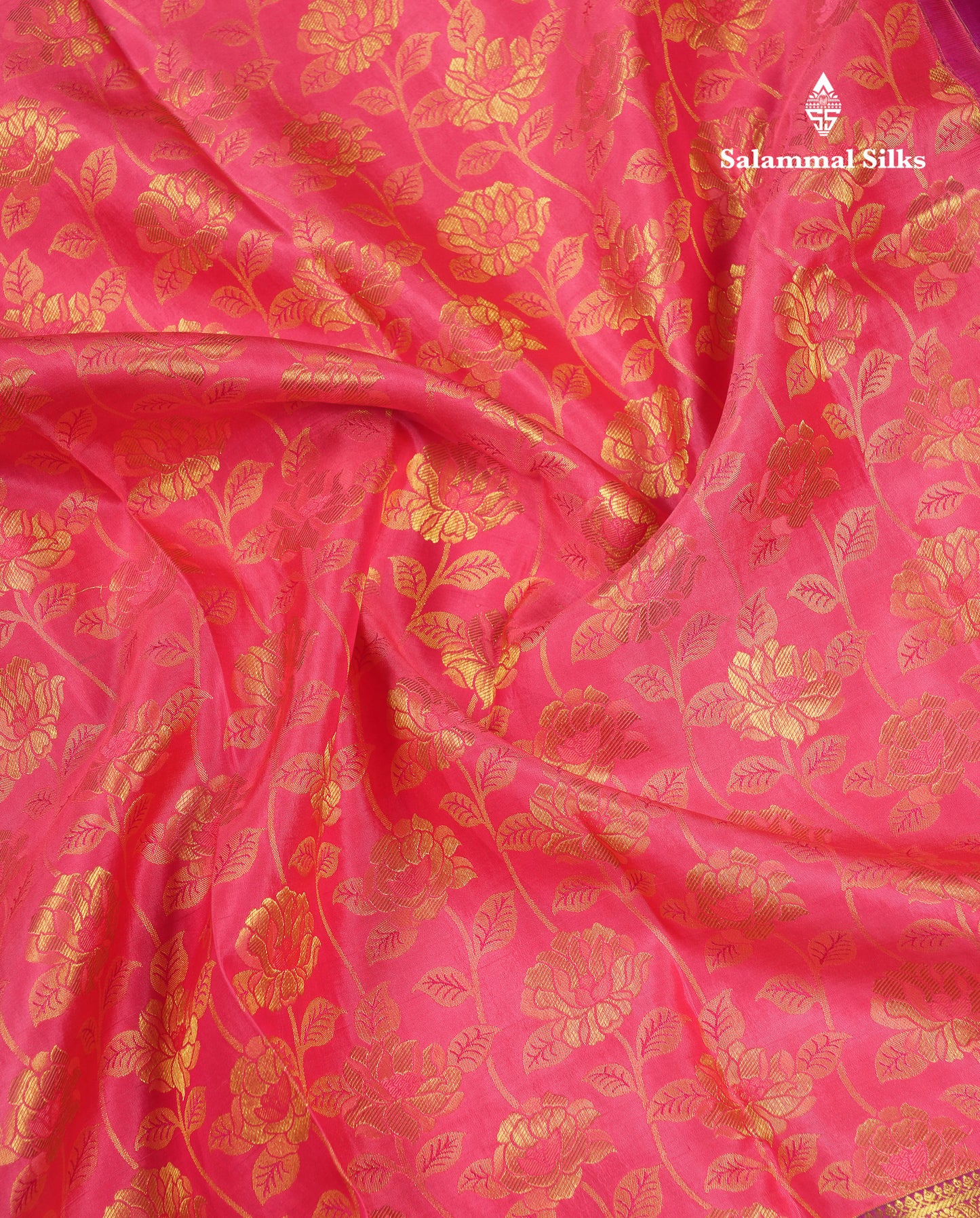 Beautiful Light Pink Bridal Pure Kanjivaram Silk Saree With Contrast Vadamalli Traditional Evening Morning Border