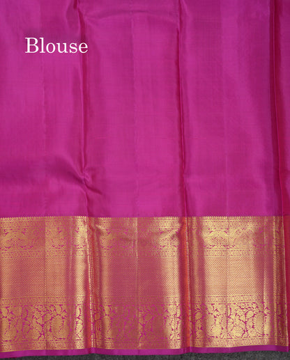 Beautiful Light Pink Bridal Pure Kanjivaram Silk Saree With Contrast Vadamalli Traditional Evening Morning Border