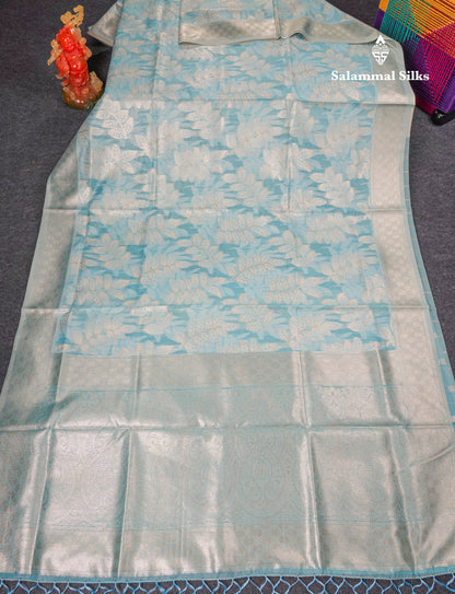 Beautiful Light Green Cotton Mix Saree With Fancy Border
