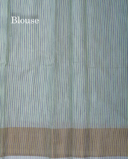 Light Grey Embroidery Work Silk Kota Fancy Saree With Gold Zari Border