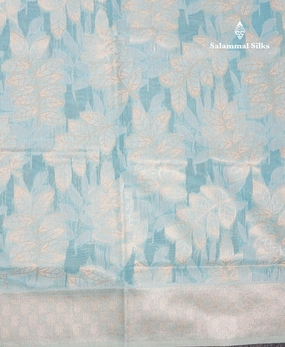 Beautiful Light Green Cotton Mix Saree With Fancy Border