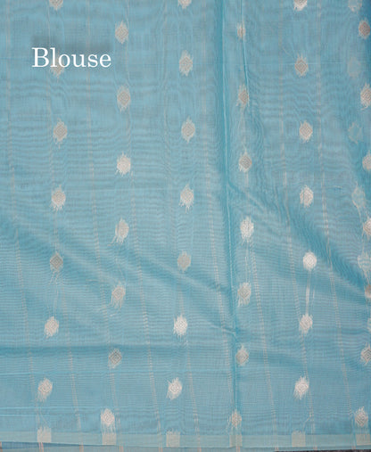 Beautiful Light Green Cotton Mix Saree With Fancy Border
