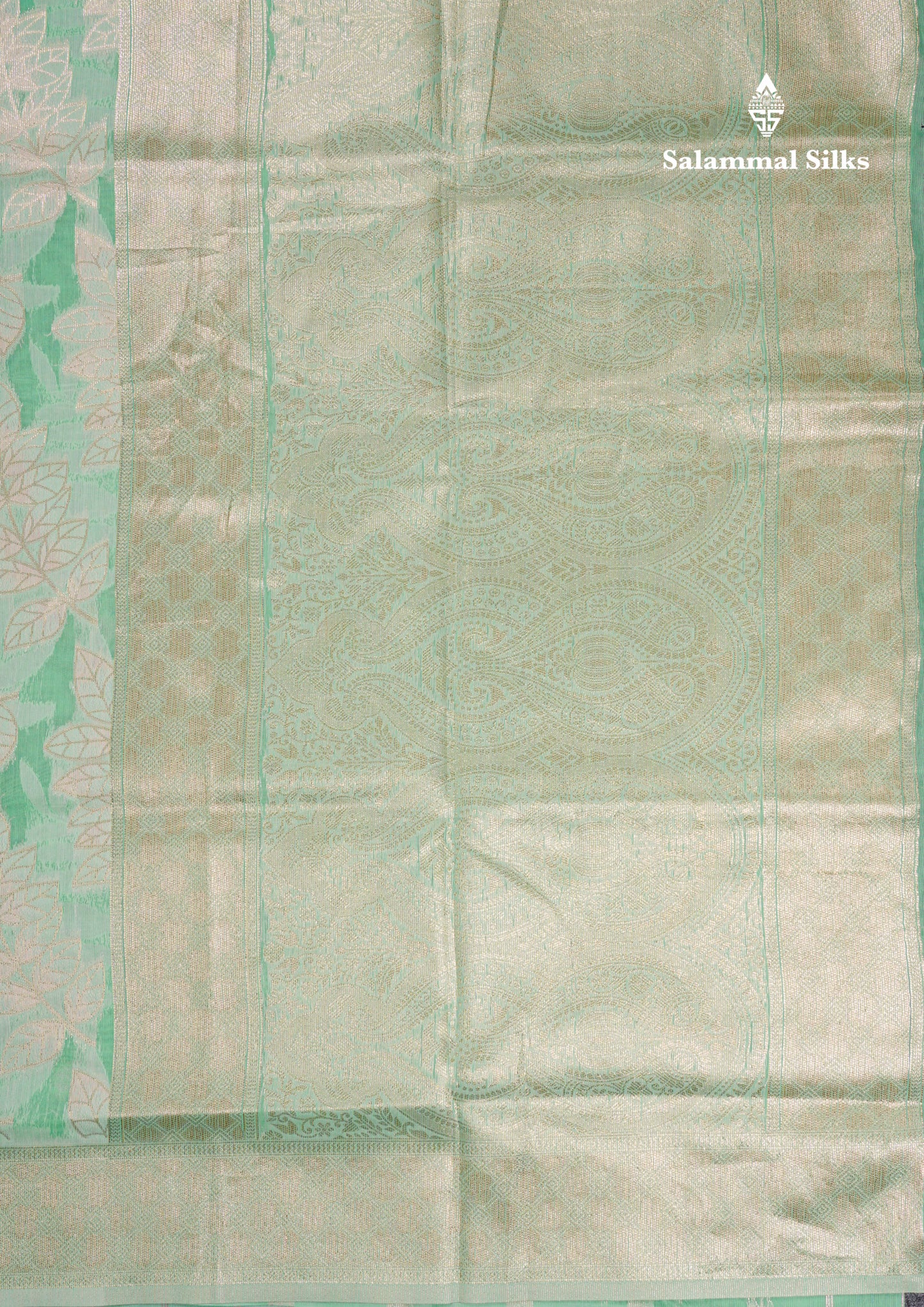 Beautiful Light Green Cotton Mix Saree With Fancy Border