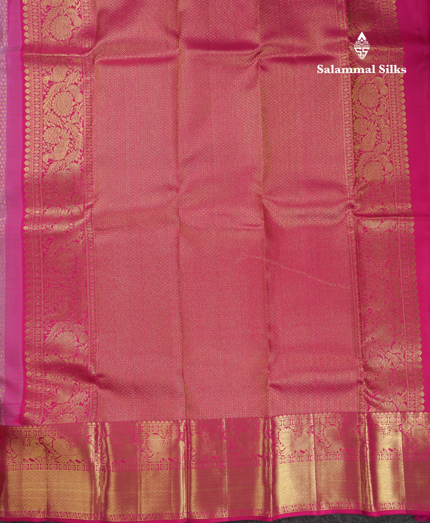 Beautiful Lavender Bridal Pure Kanjivaram Silk Saree With Contrast Pink Traditional Evening Morning Border