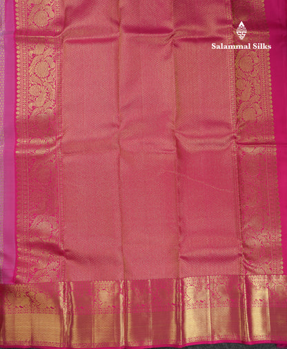 Beautiful Lavender Bridal Pure Kanjivaram Silk Saree With Contrast Pink Traditional Evening Morning Border