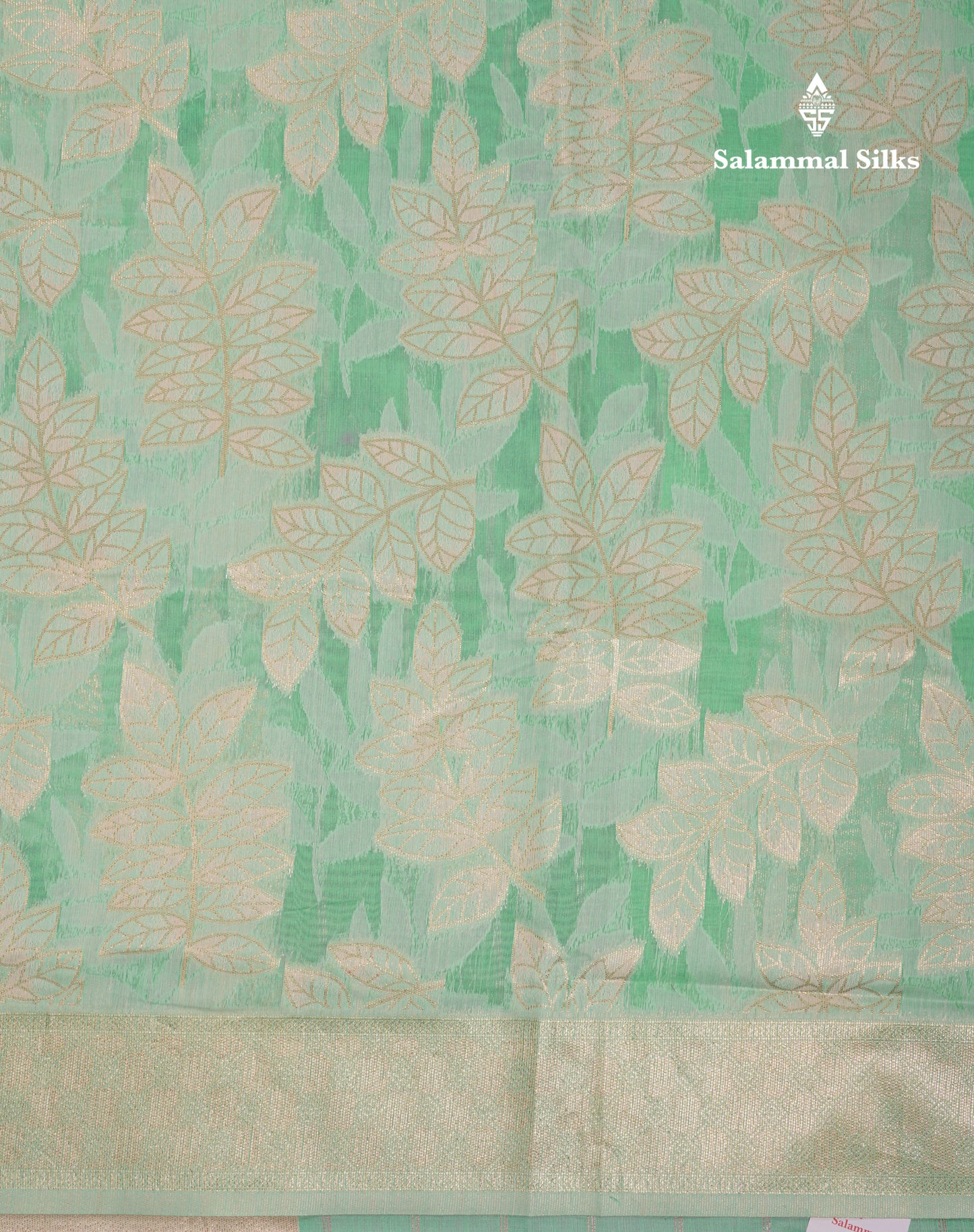 Beautiful Light Green Cotton Mix Saree With Fancy Border