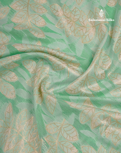 Beautiful Light Green Cotton Mix Saree With Fancy Border