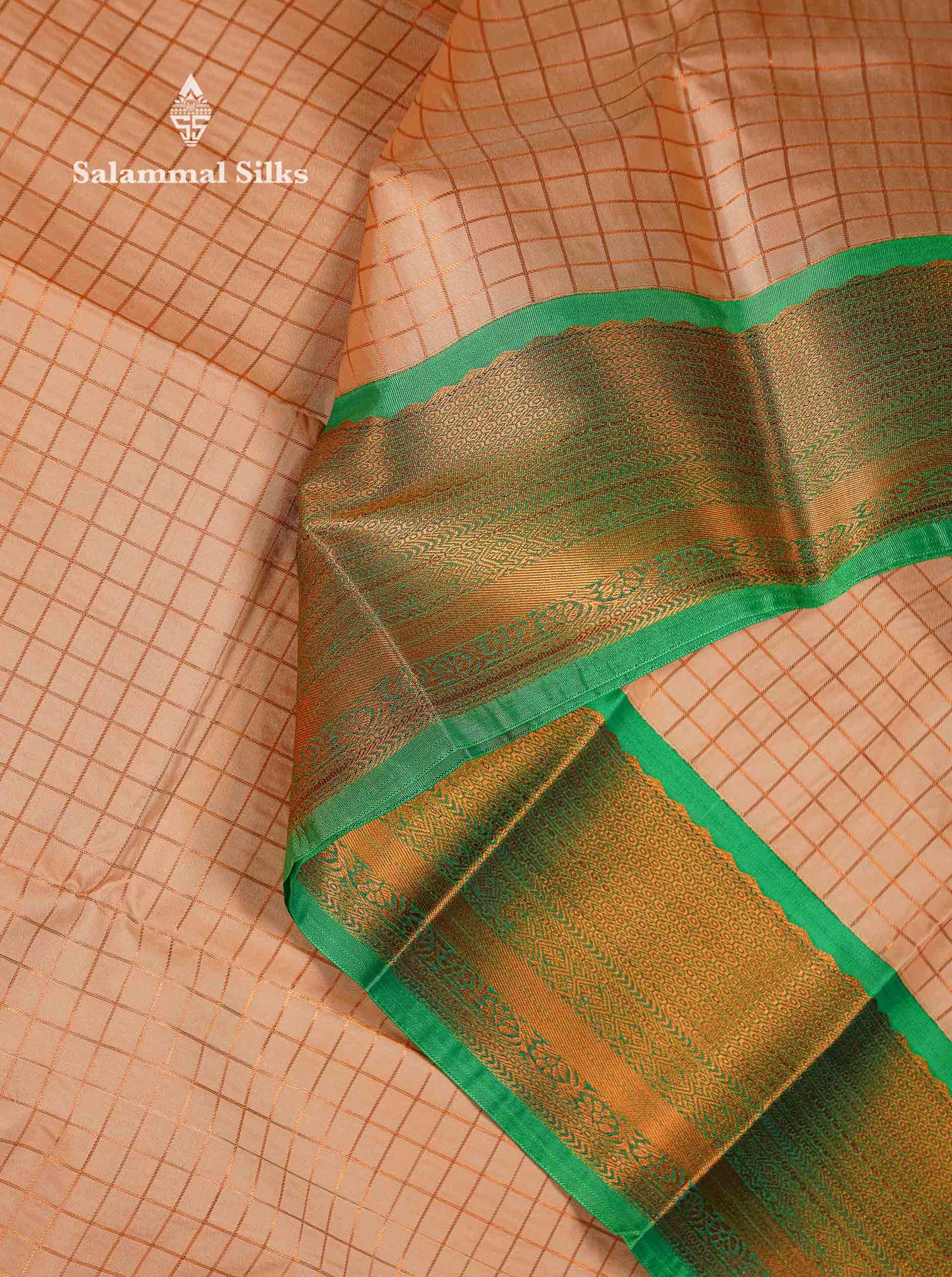 Beautiful Blue Small Zari Checks Semi Silk Saree With Contrast Chilly Red Traditional Border